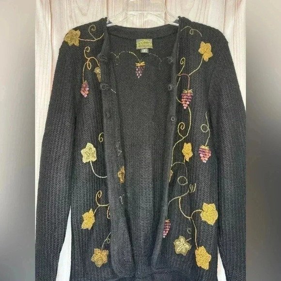 Pichincha Peru Womens Cardigan Sweater Alpaca Size Small Black‎ - Picture 3 of 8